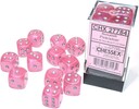 Chessex Dés 12d6 16mm Borealis Luminary - Rose avec picots argent 601982031534