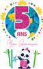 Cart'image Éditions Carte de fête 5 ans Bon anniversaire - Panda - avec texte CDAG005