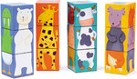 Djeco Casse-tête cubes 12 animaux couleurs en bois 3070900082083
